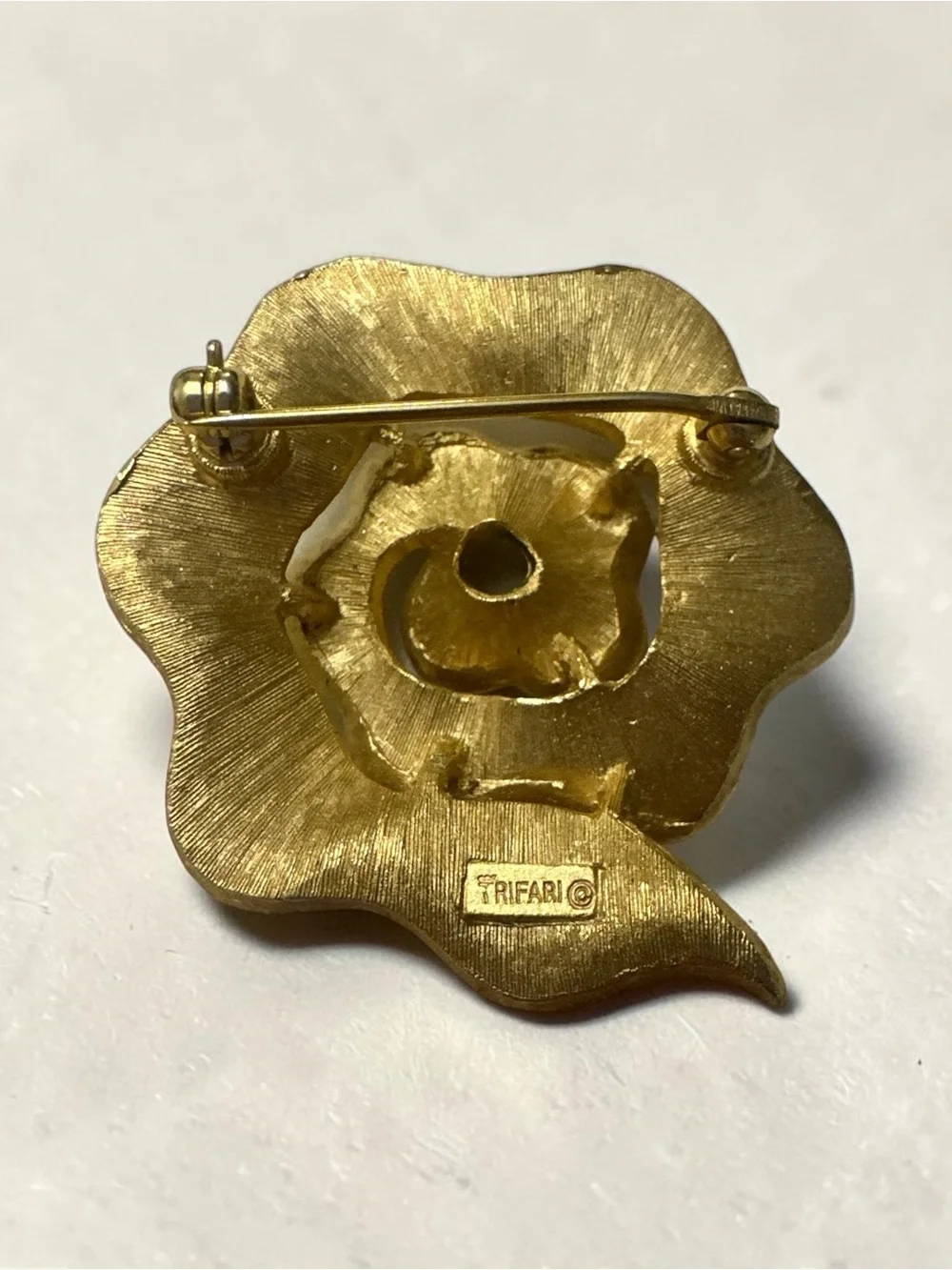 Trifari Flower Layered Brooch